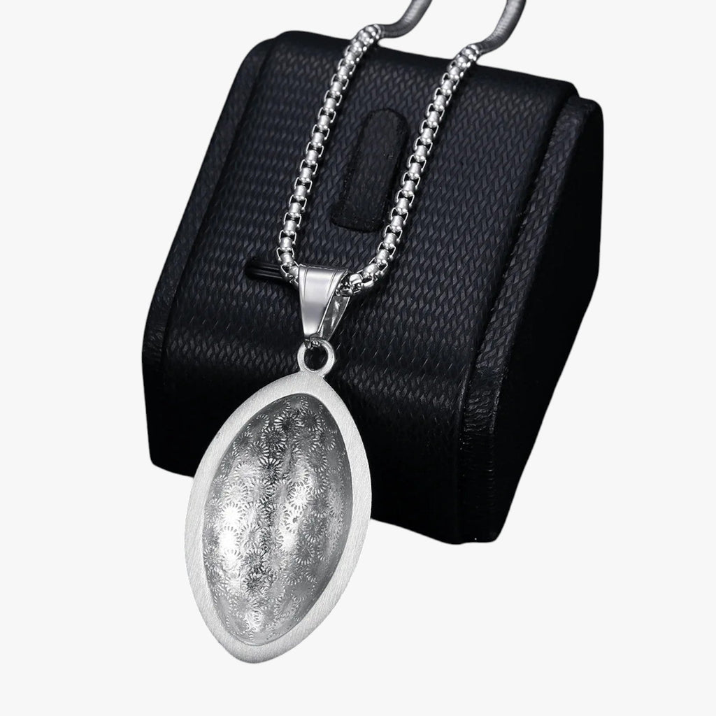 Roestvrijstalen ketting met rugbybalhanger