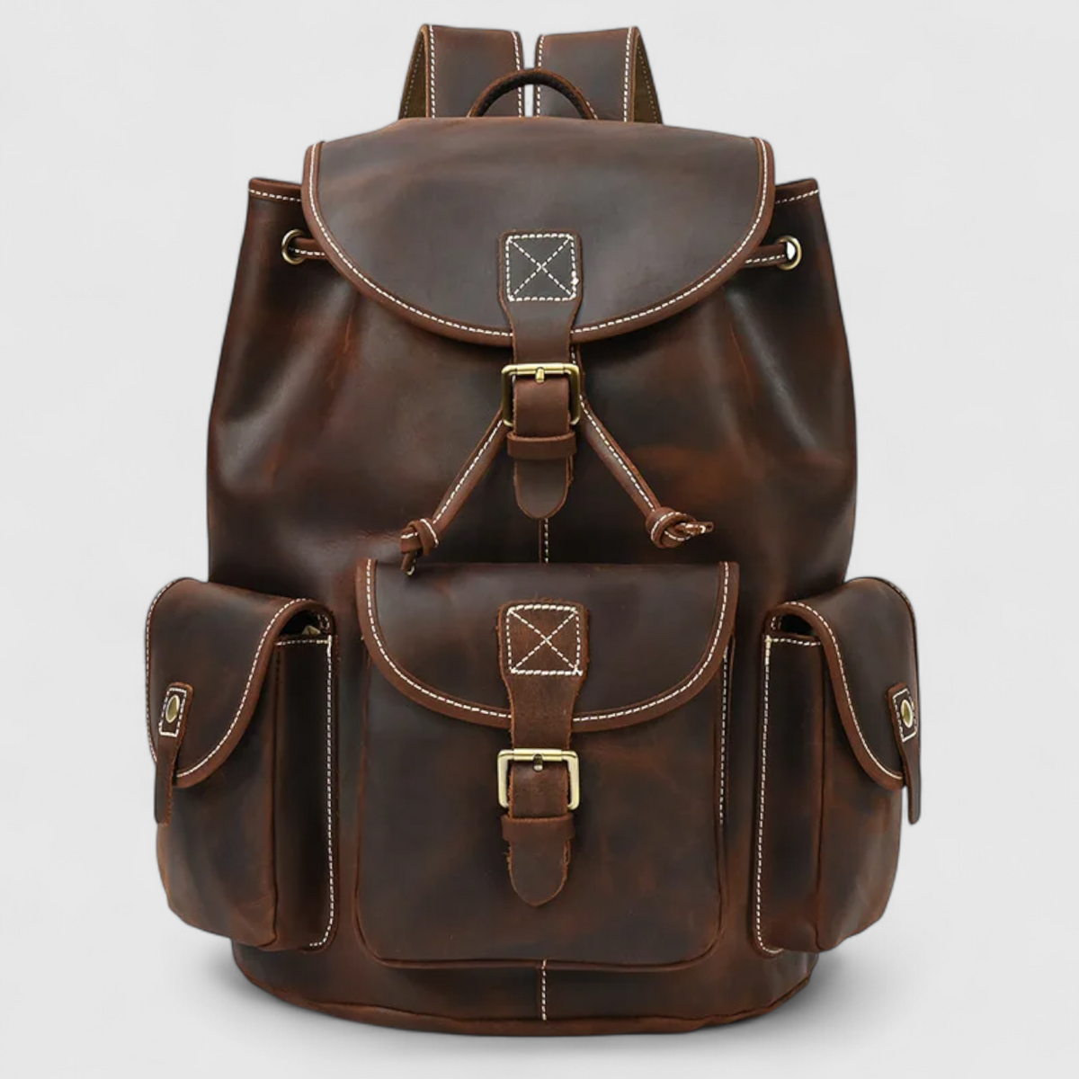 Premium Tanned Leather Backpack with Refined Finish