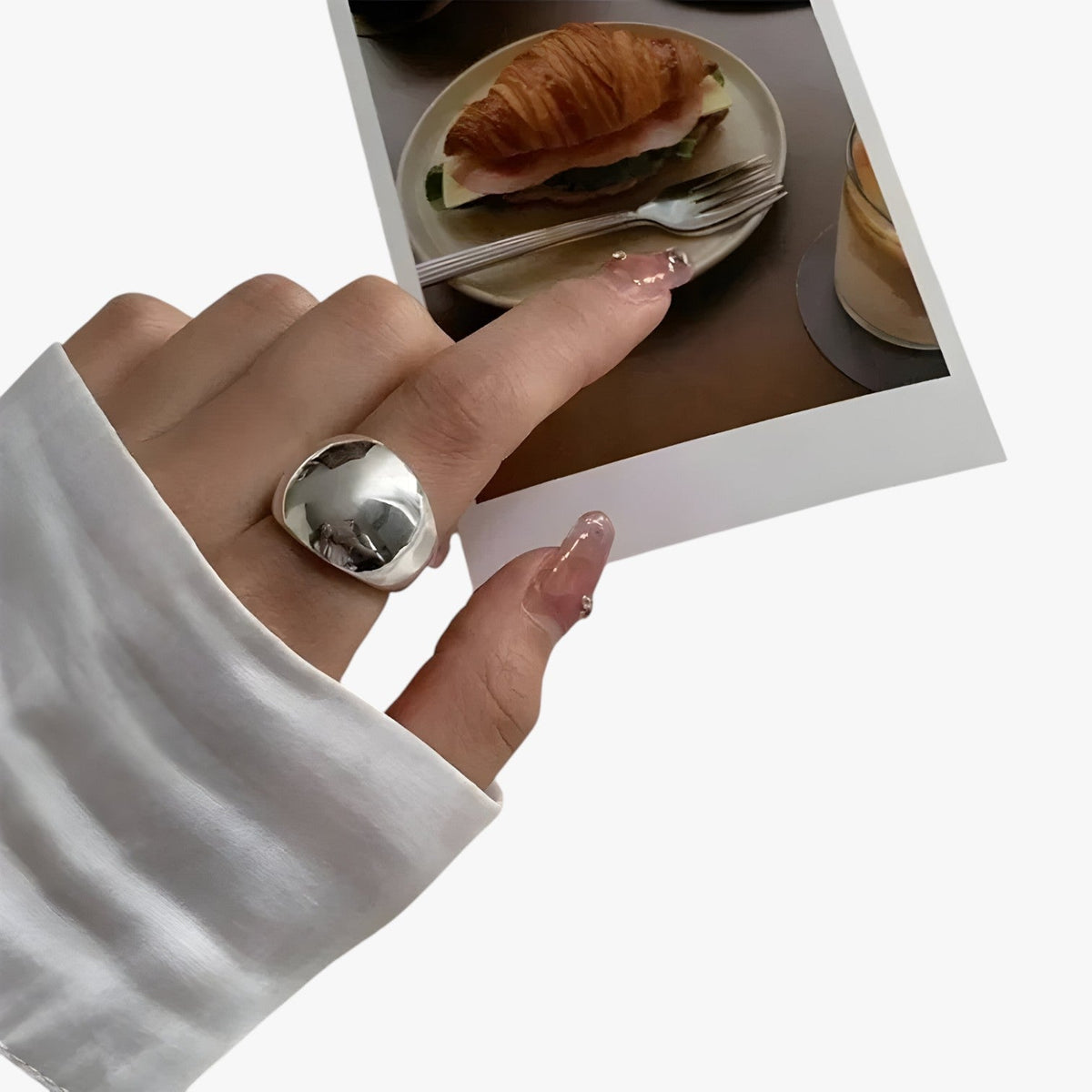 Adjustable Silver-Tone Ring with Open Band