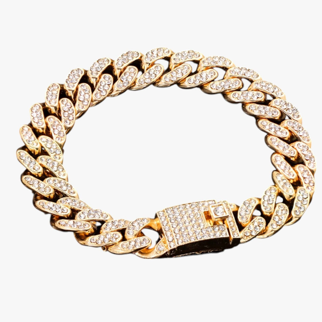 Kristallen tennisarmband met hangende hartbedels