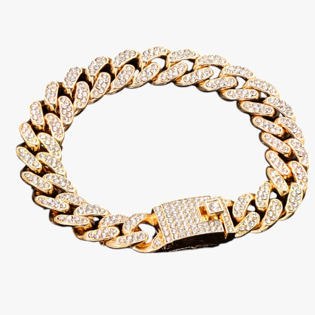 Kristallen tennisarmband met hangende hartbedels