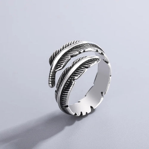 Adjustable Angel Feather Memorial Ring