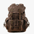 Large Vintage Canvas and Leather Hiking and Travel Backpack