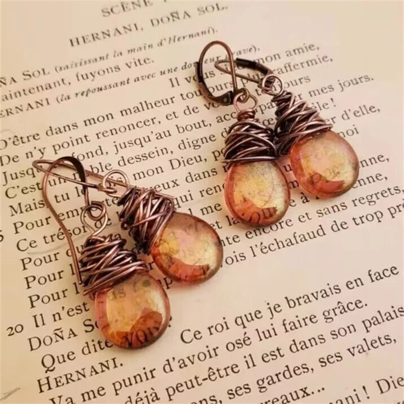 Vintage-Style Cosmic Stone Earrings in Two Colours