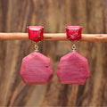 Oorhangers met rhodochrosiet