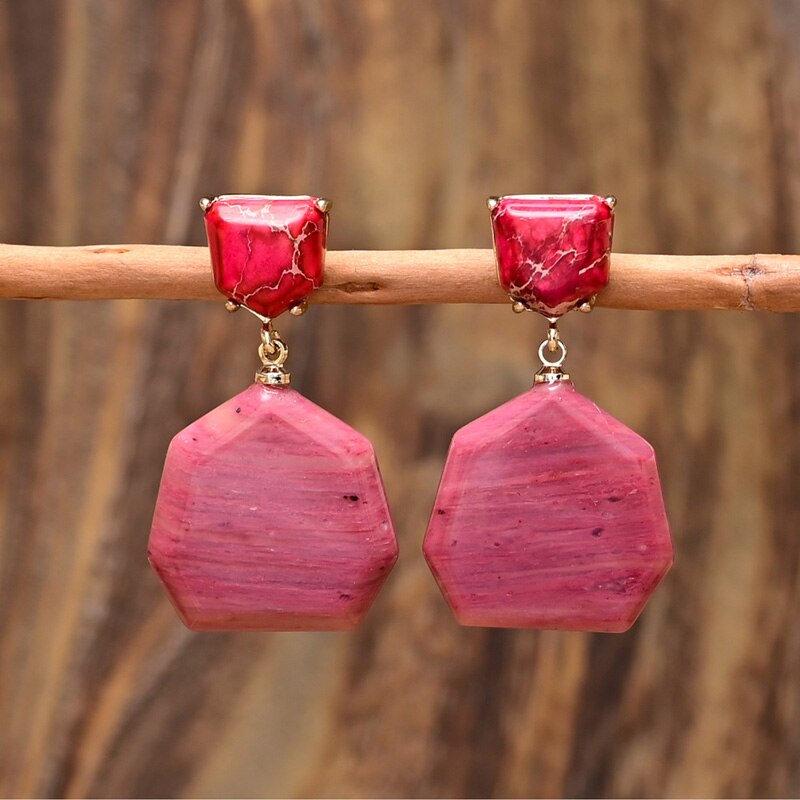 Oorhangers met rhodochrosiet