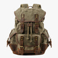 Large Vintage Canvas and Leather Hiking and Travel Backpack