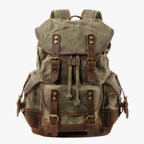 Large Vintage Canvas and Leather Hiking and Travel Backpack