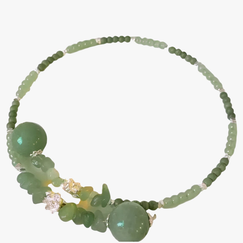 Jade Bead Choker in Soft Green