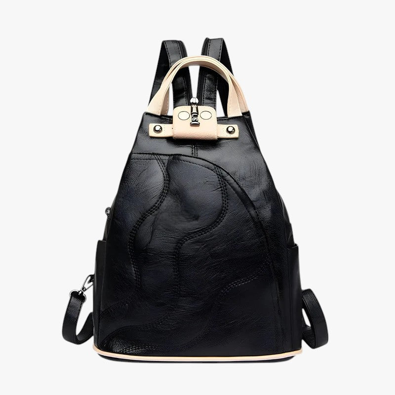 Elegant Secure Leather Backpack with Laptop Pocket