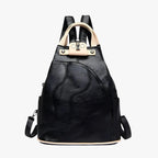 Elegant Secure Leather Backpack with Laptop Pocket