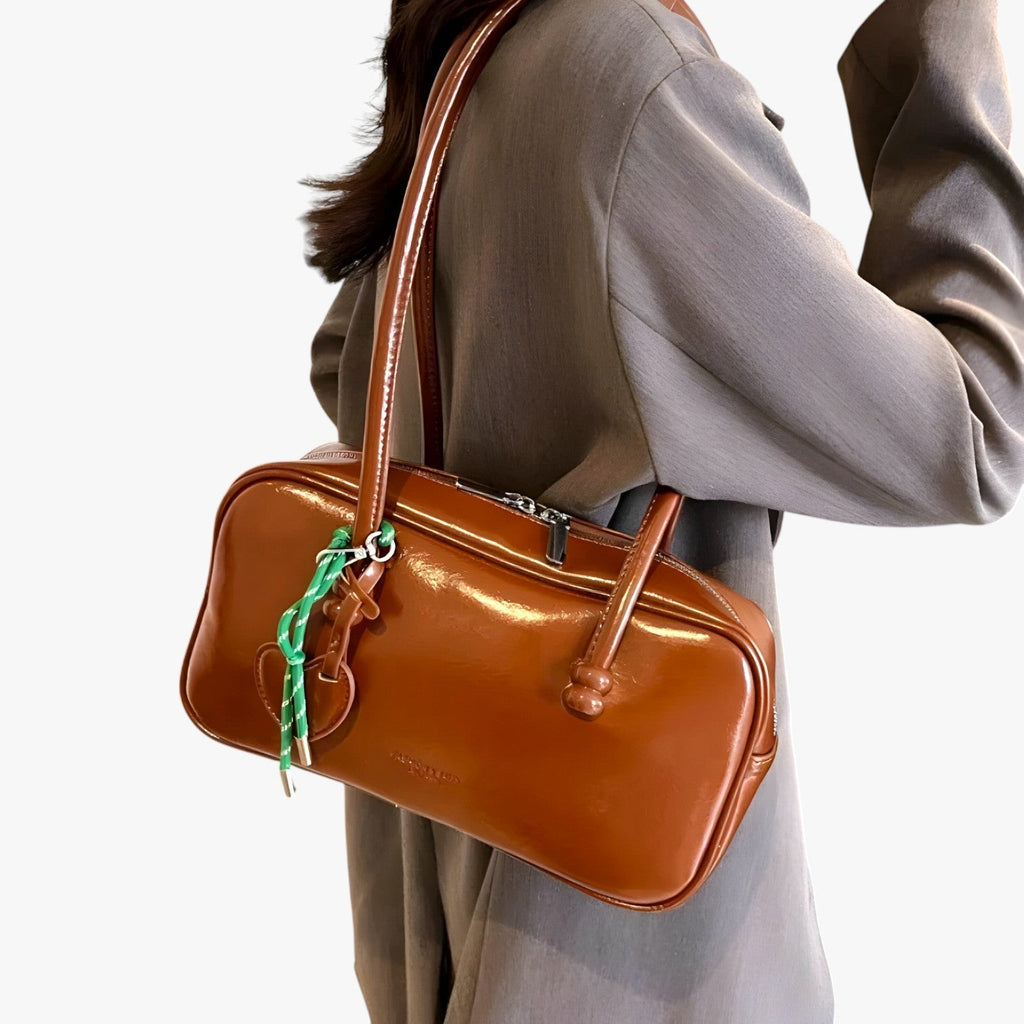 Vintage-Inspired Structured Work Handbag with Compartments