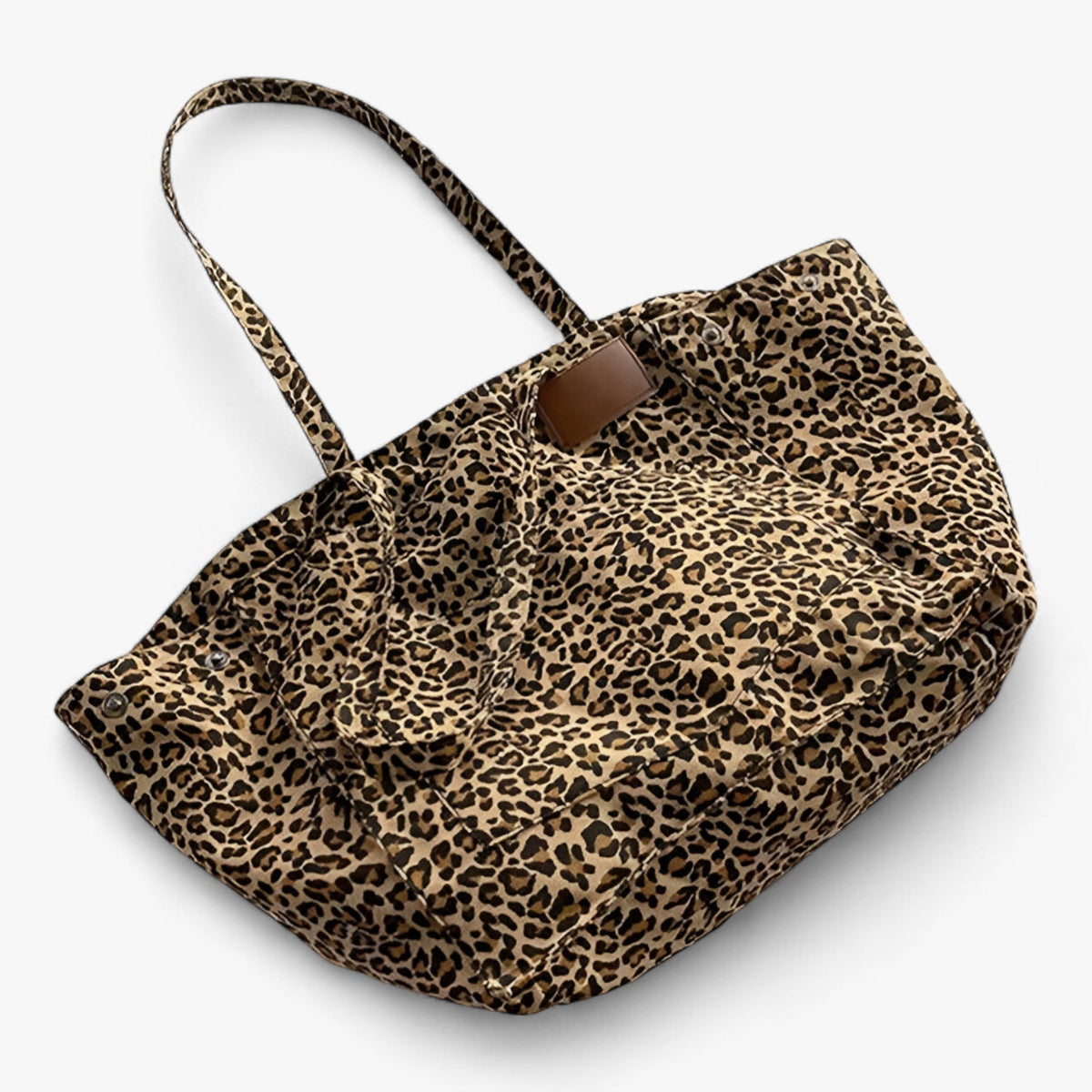Bold Leopard Print Shoulder Bag with Large Compartment