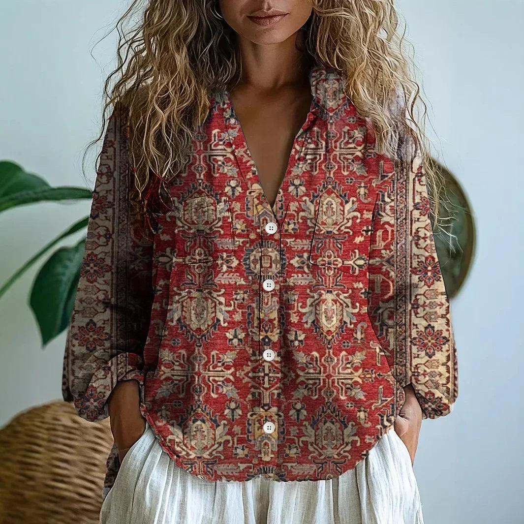 Martha Relaxed Blouse with Nature Print