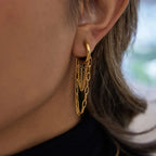 Gelaagde oorringen met ketting