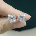 Flower Crystal Silver-Tone Earrings