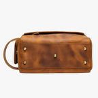 Men's Spacious Leather Toiletry Wash Bag for Travel