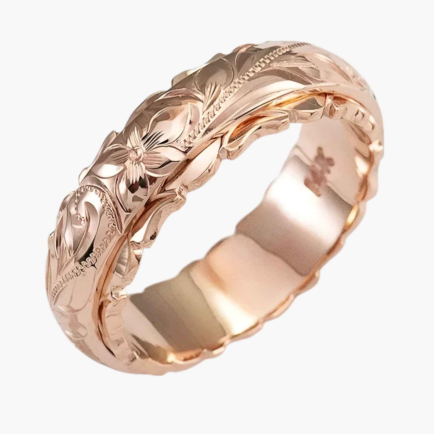 Braided Texture Band Ring with Smooth Polished Finish
