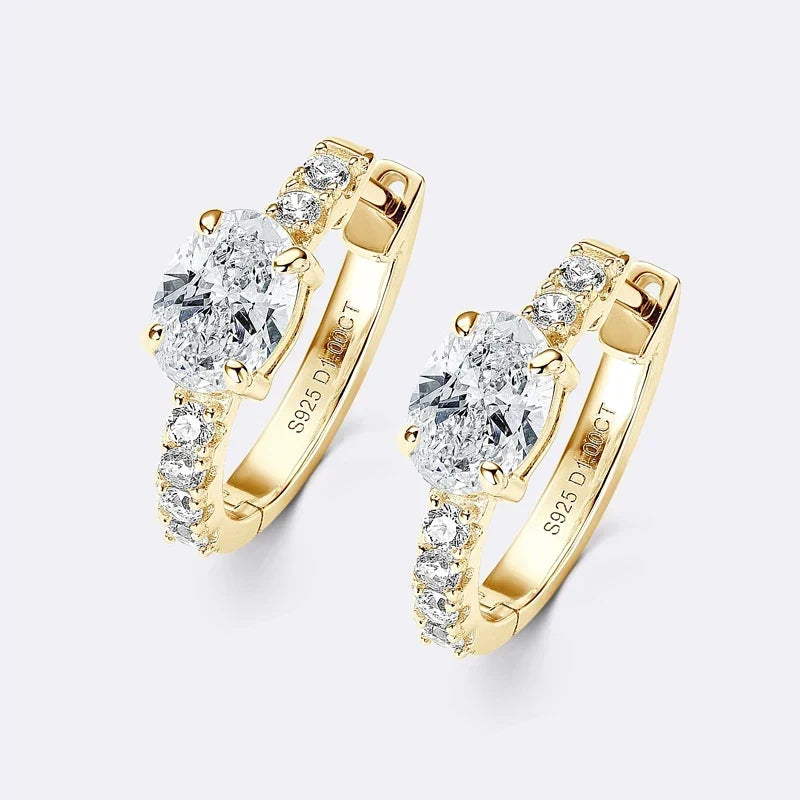 Crystal Hoop Earrings in Two Tones