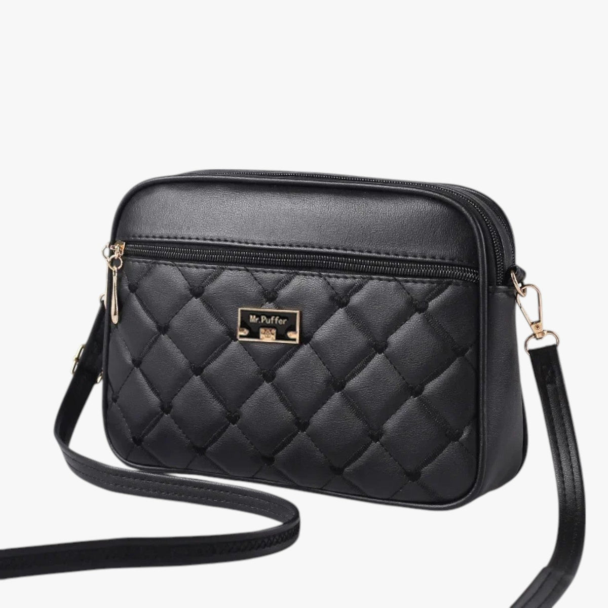 Women's Small Diamond-Quilted PU Shoulder Bag