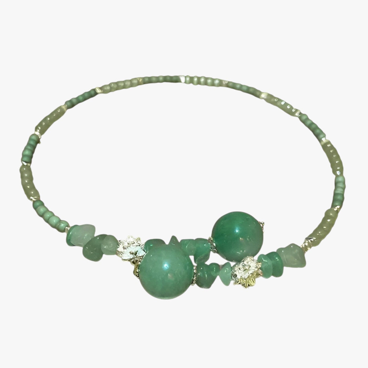 Jade Bead Choker in Soft Green