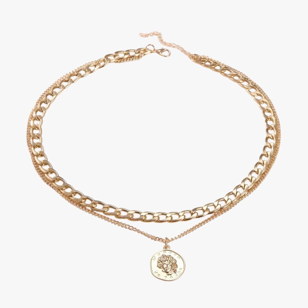 Gelaagde muntketting met oplopende kettinglengtes