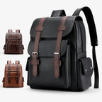 Sleek Spacious PU Leather Laptop and Book Backpack