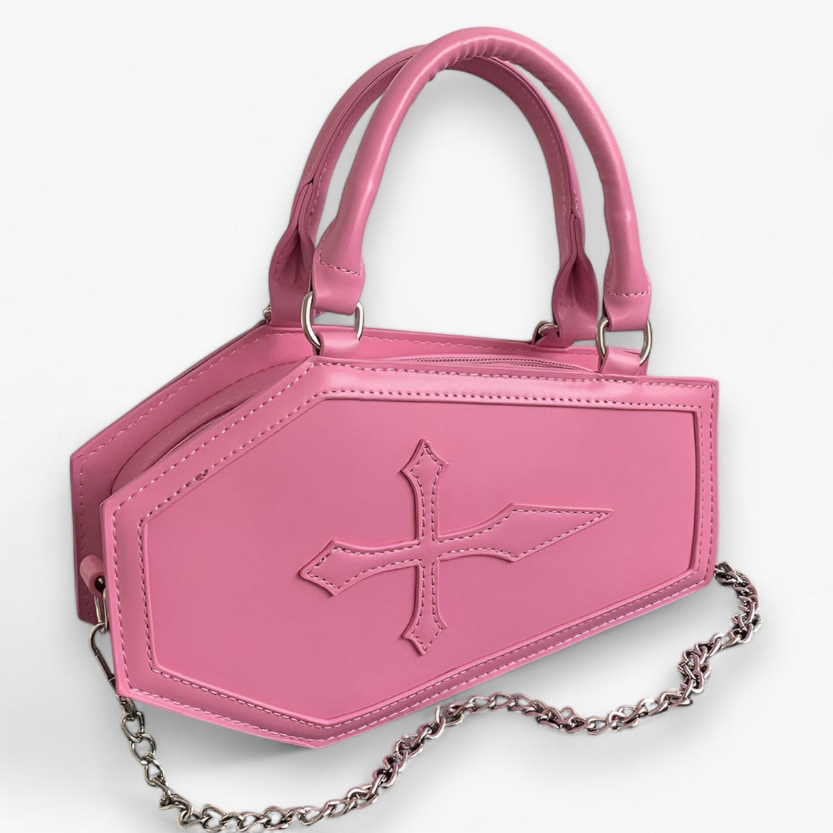 Gothic Coffin-Shaped Chain Handbag for Halloween