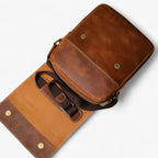 Compact Crazy Horse Leather Vintage Shoulder Bag