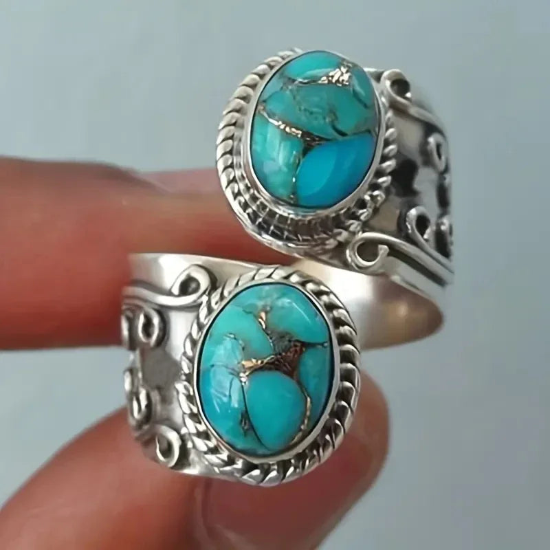 Vintage Turquoise Cross Band Ring