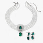 Multi-Layer Pearl Necklace and Earring Set