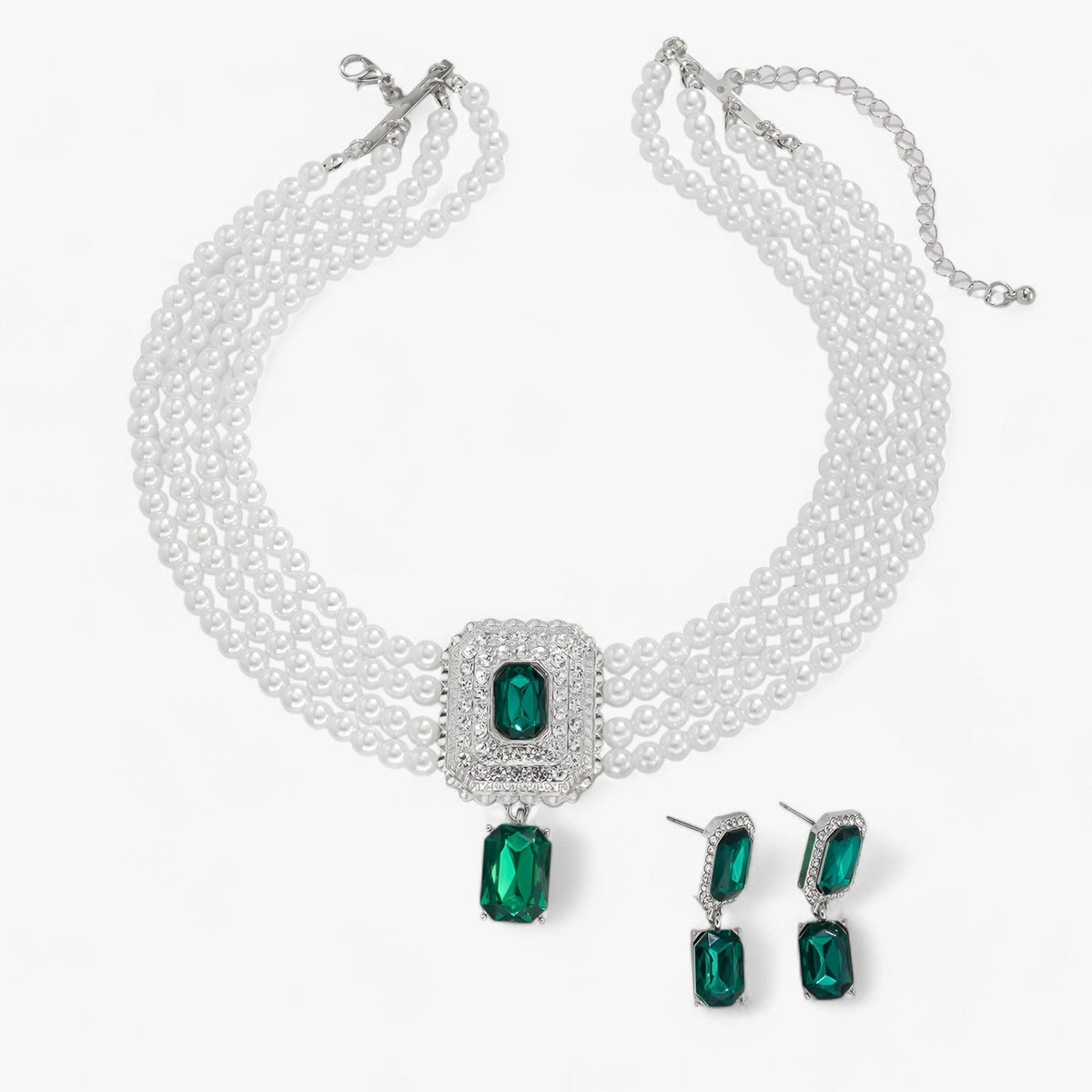 Multi-Layer Pearl Necklace and Earring Set