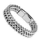 Stainless Steel Bracelet with Hidden Clasp, 19cm