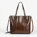 Spacious Leather Work Tote for Laptop and Documents