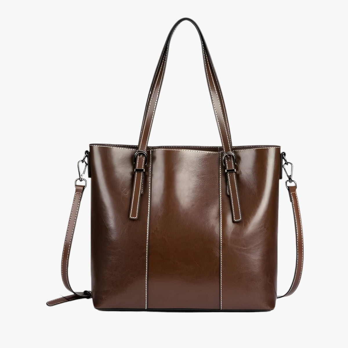 Spacious Leather Work Tote for Laptop and Documents