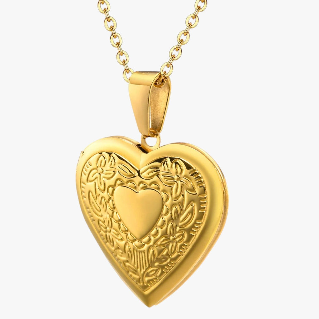 Heart Locket Necklace with Inner Photo Frame