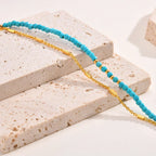 Gold-Tone Double Chain Turquoise Bracelet