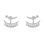 Arc Earrings with Bezel-Set Zircon Stones