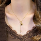 Sunflower Pendant Necklace with Tiger's Eye Stone