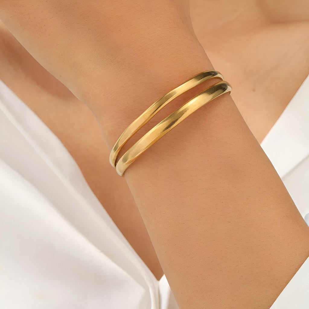 Two-Layer C-Shaped Bracelet, Adjustable