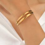 Two-Layer C-Shaped Bracelet, Adjustable