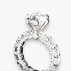 Moissanietring in S925 zilver met verborgen halo