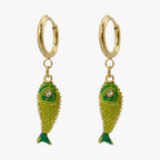 Coloured Steel Stud Earrings with Sea Motifs