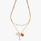 Ketting met harthanger en enkele parelhanger