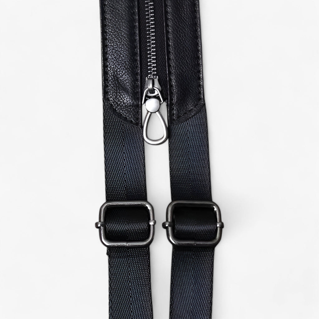 Men's Two-in-One Leather Chest Bag and Backpack