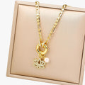 Wing and Shell Flower Pendant Necklace, Fine Chain