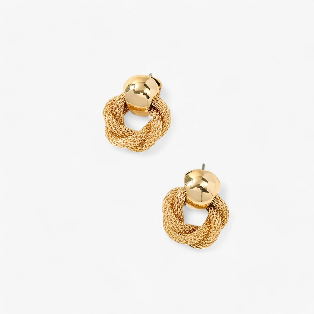 Twisted Vintage-Style Earrings in Gold-Tone