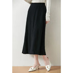 Textured Cable-Knit A-Line Maxi Skirt