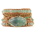 Natural Stone Beaded Bracelet on Adjustable Cord