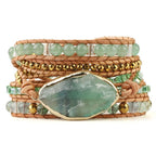 Natural Stone Beaded Bracelet on Adjustable Cord